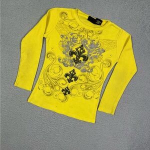 Kids vintage y2k affliction style long sleeve‎ thermal T-shirt